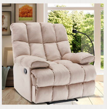 221118 All-match Neutral Tone Classic Fabric Recliner, Standard Size Push Back Single Sofa Armchair, Universal Ergonomic Leisure Recliner for Global Ordinary Household Living Room