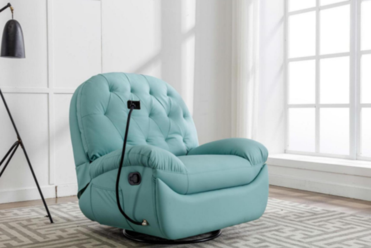 Manual Leather Recliner Chair, Small Recliner chair with phone holder, Recliner Chair for Bedroom, Livingroom230404