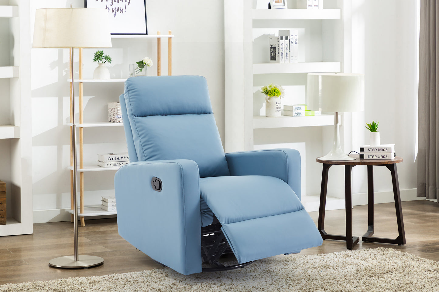 Manual Leather Recliner Chair, Small Recliner chair with Tech- cloth, Recliner Chair for Bedroom, Livingroom/240408