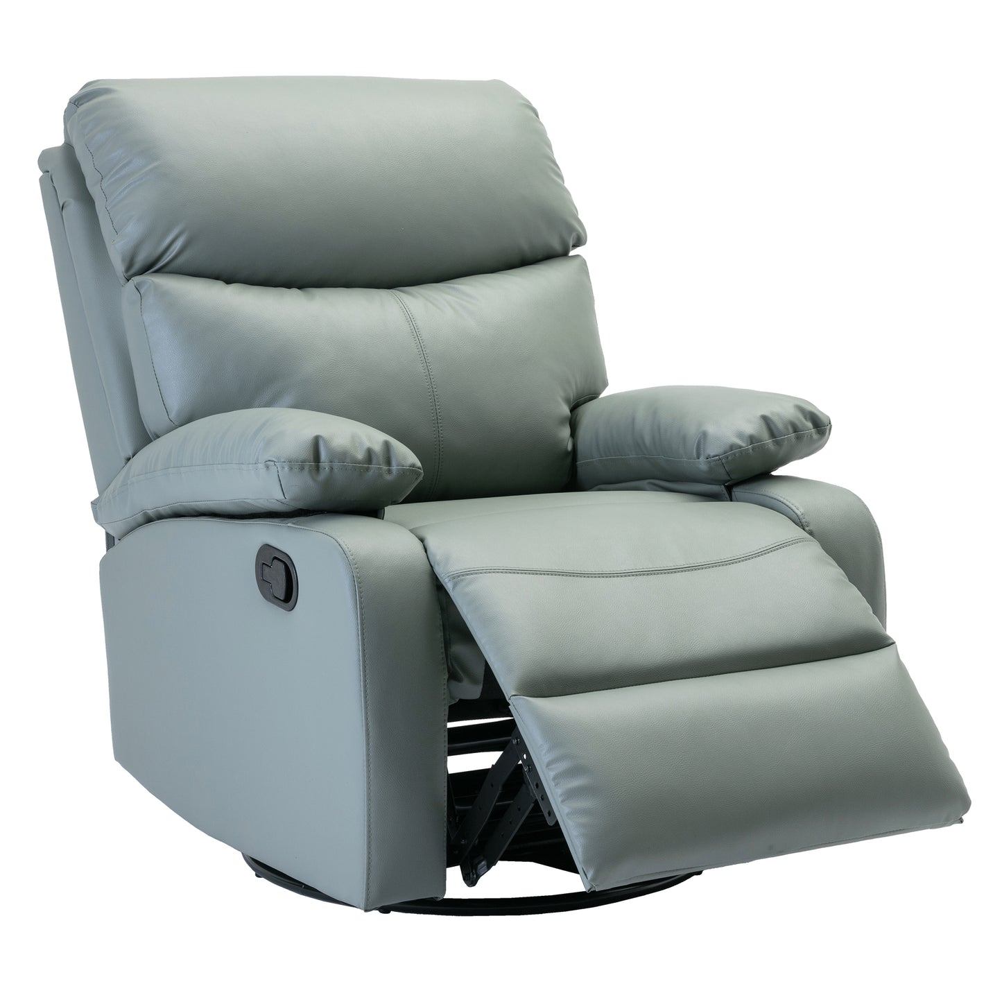 Swivel Rocker Recliner Chair, Rocking Recliner Chair with oxhide Fabric, Small Manual Recliner Chair for Living Room G01