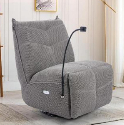 231019 Full Rounded Edge Fabric Push Back Recliner, Kid & Pet Friendly Single Sofa Armchair, Soft Curved Outline Ergonomic Recliner for Family Living Room Nursery