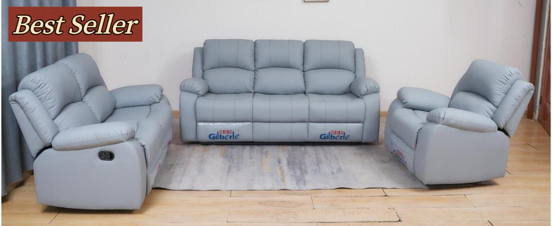 Recliner Sofa Set,Fabric Reclining Sofa Set for Living Room/Office/Theater Seating(Sofa Set 3 Pieces)G02