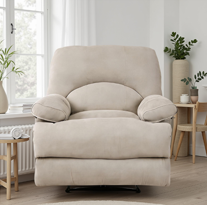 240455 Mid Grade Scratch Resistant Pet Friendly Push Back Fabric Recliner, Anti-cat-claw Family Single Sofa Armchair, Durable Pet-safe Ergonomic Leisure Recliner for Pet Owner Living Room