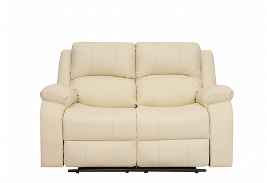 2 Seater Recliner Sofa, Double Reclining Loveseat with 2 Side Pockets, Manual Home Theater Seating for Living Room G02