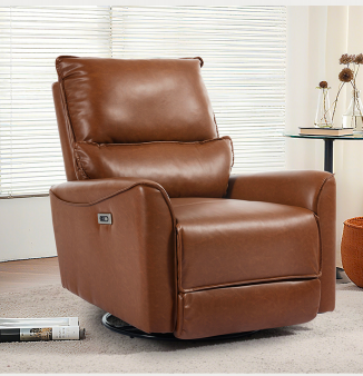 240420 Vintage Coffee PU Leather Push Back Recliner, Classic Oversized Single Leather Armchair, Big & Tall Heavy Duty Leisure Recliner for Traditional Living Room Farmhouse
