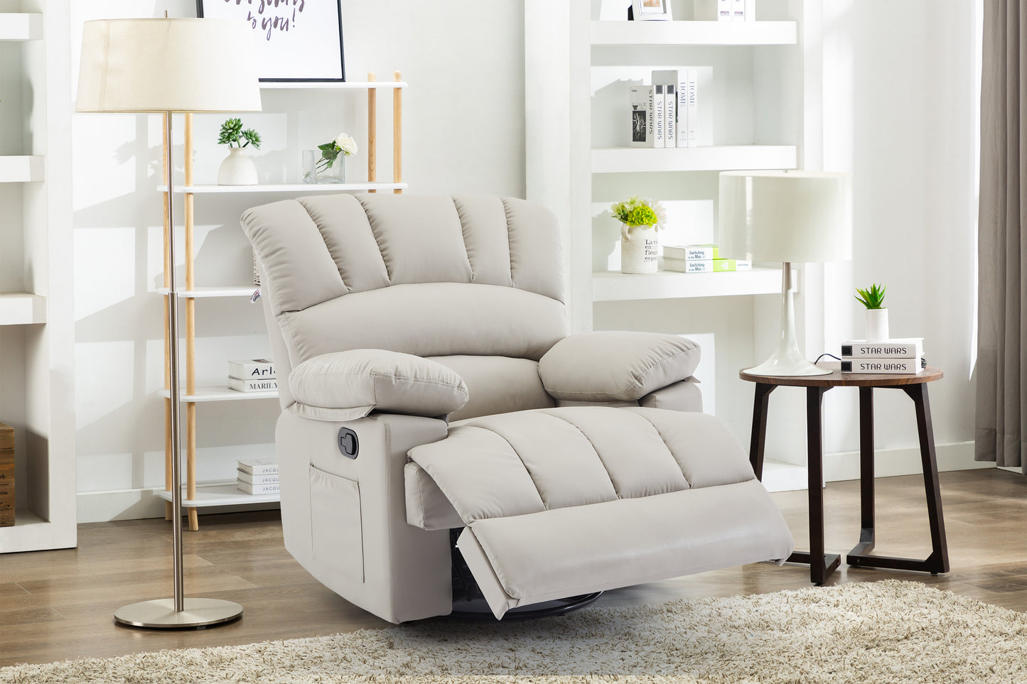Oversized Recliner Chair, Recliners with Soft Overstuffed Arms and Back, Big and Tall Manual Recliners for Living Room, Bedroom 240402