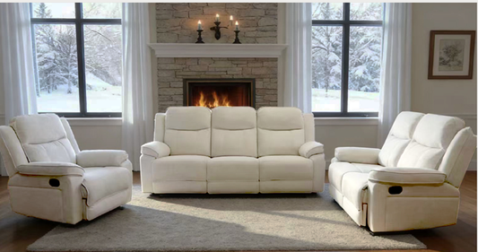 240458 Transitional Dual Texture Fabric Manual Recliner, Mix Weave Push Back Single Sofa Armchair, All-match Ergonomic Leisure Recliner for Mixed-style Home Living Room
