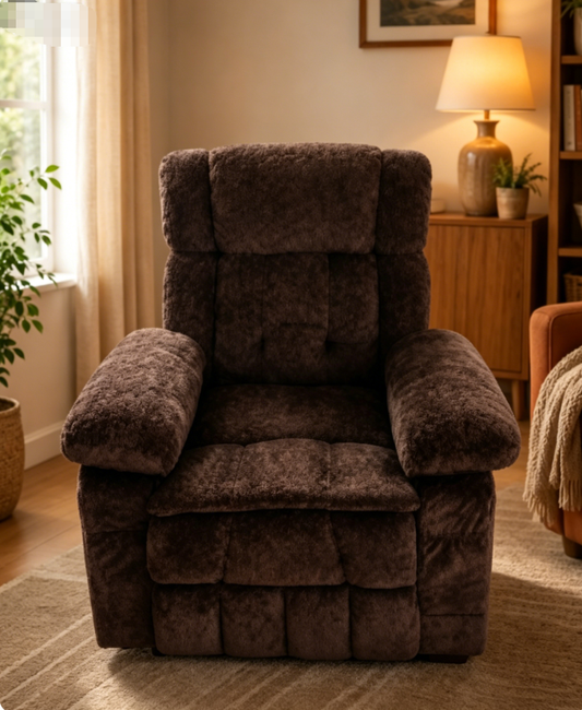 240419 Modern Fabric Manual Recliner, Sleek Single Sofa Chair, Push Back Armchair with Clean Lines, Ergonomic Recliner for Living Room Bedroom Office