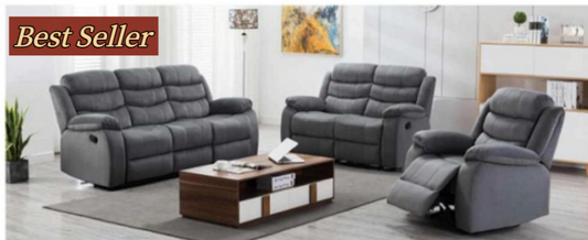 Recliner Sofa Set，Fabric Reclining Sofa Set for Living Room Furniture Sets 8005