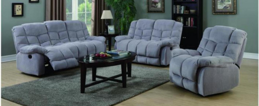 Micro Fabric Recliner Sofa Set,Reclining Sofa Set for Living Room Furniture Sets 8042