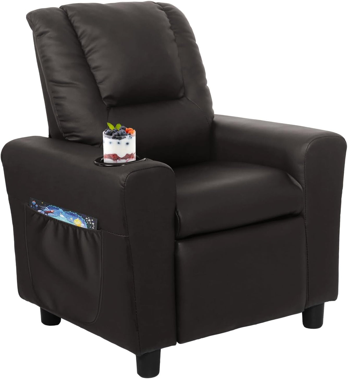 Kids Recliner Chair with Cup Holder, Kids Chairs for Toddlers with Side Pocket, Kids Recliner for Baby Children Bedroom, Living Room 8045