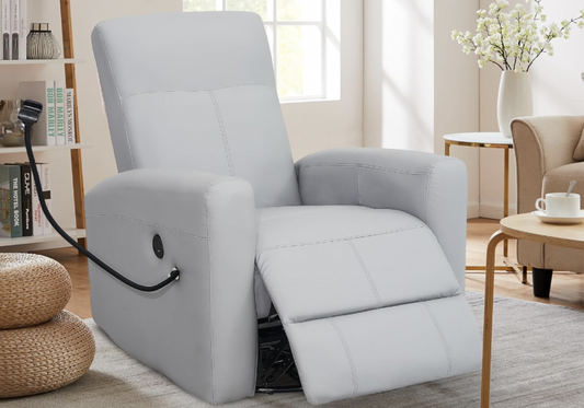 Power Swivel Rocking Recliner,Glider Recliner Nursery Chair with USB Port,with Side Pocket and Phone Holder  9086