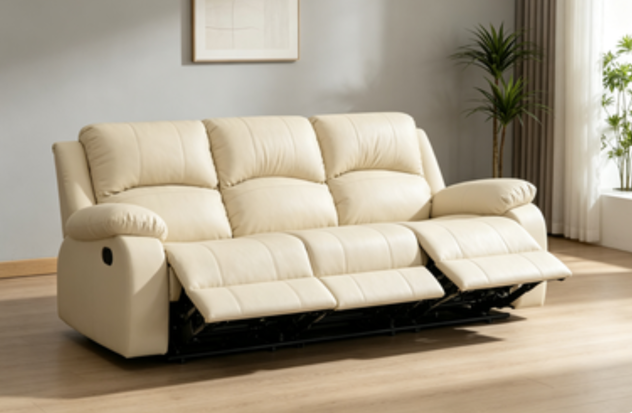3 Seater Recliner Sofa, Manual Home Theater Seating for Living Room G02