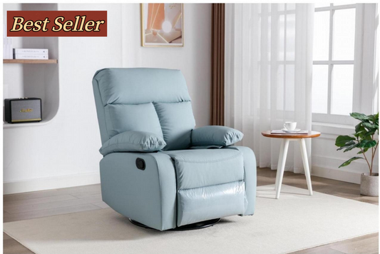 Manual Leather Recliner Chair, Small Recliner chair with Tech- cloth, Recliner Chair for Bedroom, Livingroom/T01