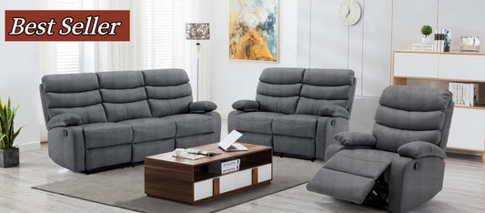 Recliner Sofa Set，Living Room Furniture Sets， Recliner Couch Set for Living Room/Office/Theater Seating8018