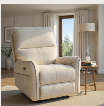 240440 Regular Neutral Tone Daily Push Back Fabric Recliner, All-season Household Single Sofa Armchair, Durable Ergonomic Leisure Recliner for Global Ordinary Family Living Room