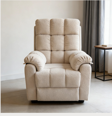 240453 Economical Lightweight Portable Push Back Fabric Recliner, Easy-move Light Single Sofa Armchair, Cost-effective Mobile Leisure Recliner for Apartment Balcony Temporary Rest