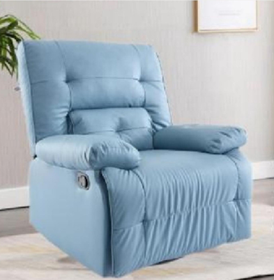 231118 Two-Tone Fabric Manual Recliner, Contrast Single Sofa Chair, Push Back Armchair with Dual Color Design, Ergonomic Recliner for Living Room Bedroom