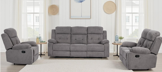 240432 Extra Deep Overstuffed Plush Fabric Recliner, Cloud-like Oversized Push Back Armchair, Big & Tall Friendly Ergonomic Leisure Sofa for Luxury Living Room & Master Bedroom