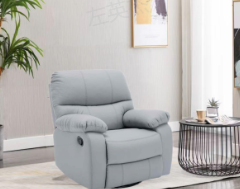 221117 Mid-Size Manual Push Back Fabric Recliner, Ergonomic Single Sofa Armchair with Side Pocket, Overstuffed Leisure Recliner for Living Room Bedroom Apartment