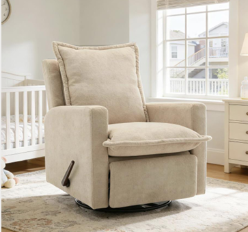 240442 Fresh Light Tone Push Back Fabric Recliner, Bright Color Single Sofa Armchair, Fresh Style Ergonomic Leisure Recliner for Modern Apartment Nursery Bright Living Room